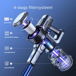 Draadloze Stofzuiger - 220W - 50 min Gebruik - Blauwe Afwerking - Voor Huisdieren & Tapijt - Krachtige Zuigkracht - Stil & Lichtgewicht - Duurzaam & Efficiënt - LED Display - Handzaam & Praktisch — thumbnail 3