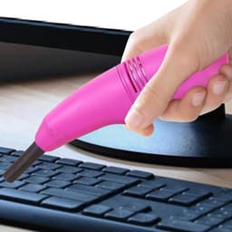 Mini Stofzuiger - Draadloze Cleaner - Toetsenbord Reinigen - USB Oplaadbaar - 19.7 cm - Roze — thumbnail 4
