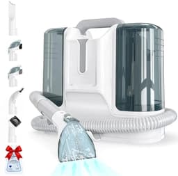 Wasstofzuiger - 450W krachtige motor - Met reinigingsmiddel - Voor tapijten, trappen, sofa, auto en dieren - Zelfreinigend - Met accessoires — thumbnail 1
