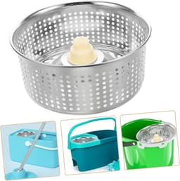Dweil Emmer - Reinigingsmand - Efficiënt Schoonmaken - Roestvrij Staal Afvoer - 20 cm Breed - Zilver — thumbnail 2