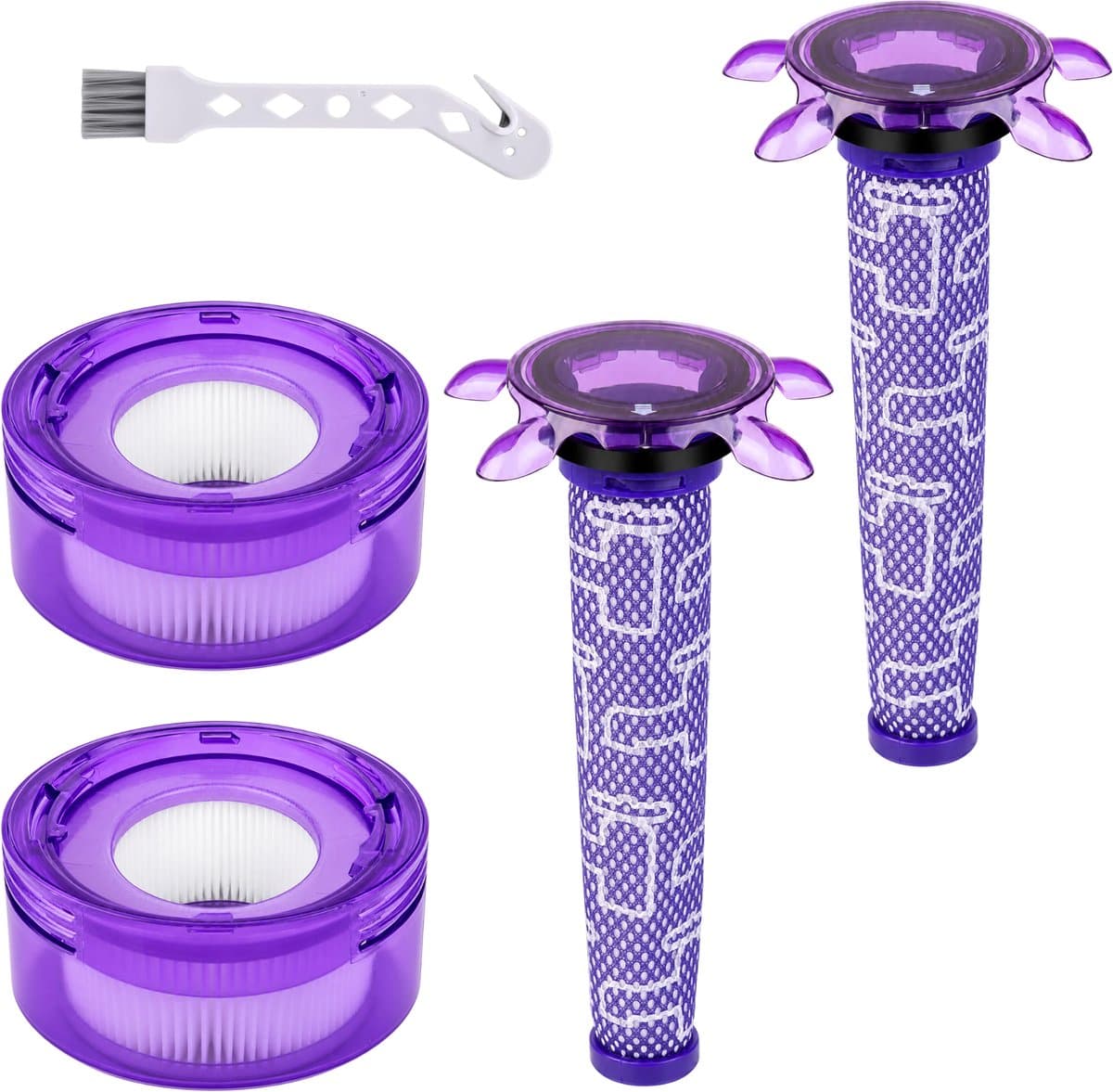 Filters voor Dyson V8 Advanced (SV25) Stervormige voorfilterkit + HEPA-filter Geschikt voor V8 Nieuwe Generatie 2023+ Vervangt 965661-05 967478-05 Phonillico® — afbeelding 1