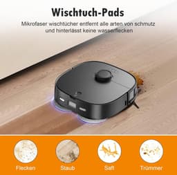 15-delig accessoireset - voor Eureka J12 Ultra stofzuigerrobot en Voor Midea V12 - met 1 hoofdborstel, 4 veegdoeken, 2 HEPA-filters, 2 stofzakken, 4 zijborstels — thumbnail 4