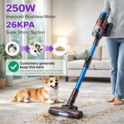 Draadloze Steelstofzuiger - Oplaadbare Bezemer - Huis Snel Schoon - HEPA Filtratie - 60 Minuten Looptijd - Blauw — thumbnail 3