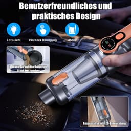 Auto Stofzuiger - Kruimeldief - Auto Stofzuiger Draadloos - Autostofzuiger Oplaadbaaar - Geschikt voor Droog en Nat Gebruik - Meerdere Zuigkoppen — thumbnail 4
