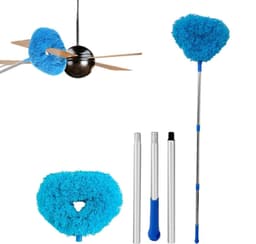 Ventilator Reiniger - Stofdoek Hoge Plafonds - Stof Verwijderen - Uitschuifbare Steel - Tot 126 cm - Blauw — thumbnail 1
