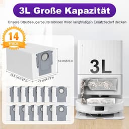 14 stofzakken Geschikt voor Roborock Qrevo/Saros-serie stofzuigers. Stofzakken Geschikt voor Qrevo S/Saros 10R / QV 35A / QRevo Pro/Edge/Curv/Master/S8 MaxV. — thumbnail 5