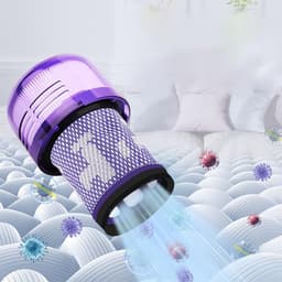 2-pack V12-filters - vervangingsfilters voor Dyson V12 Detect Slim Absolute Extra/Total Clean/Fluffy stofzuigers - SV34 - SV35 stofzuigers - wasbaar HEPA-filter met 1 borstel - onderdeelnummer 971517-01 — thumbnail 3