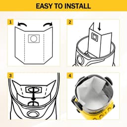 5 stuks - 4 Stofopvangzakken en 1 filters - compatibel met Kärcher MV4 MV5 MV6 WD4 WD5 WD6 WD5P WD6P — thumbnail 3