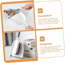 Handbezem Stofblik Set - Schoonmaak Set - Bureau Reinigen - Flexibele Borstels - 2 Sets - Grijs — thumbnail 5