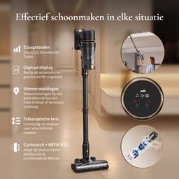 Rovelle 3in1 Steelstofzuiger zonder Zak op Accu – 2x HEPA filter – 3 Standen met Turbo – 3 Opzetstukken – Steelstofzuiger Draadloos – Kruimeldief – Stick Vacuum Cleaner – Zakloze Stofzuiger incl. wandhouder — thumbnail 2