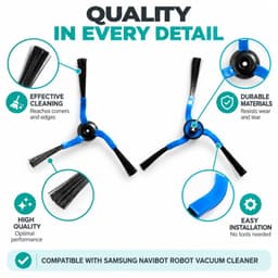 Vervangende zijborstels - 4 stuks - Compatibel met Samsung Navibot — thumbnail 4