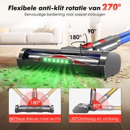 Adormii Steelstofzuiger Draadloos – 50 kPa Sterke Zuigkracht – Tot 60 Min Accuduur – Anti-haarwikkel Vloerborstel – 4 HEPA-filters – 1,6 L Stofreservoir – Groene LED Stofdetectieverlichting – Blauw — thumbnail 5