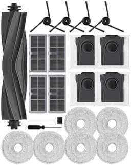 21 stuks accessoires geschikt voor Dreame X40 Ultra/L40 Ultra /X40 Master/Mova P50 Pro Ultra, reserveonderdeel voor robotstofzuiger, 1 hoofdborstel, 4 actieve koolfilters, 4 actieve koolstofzakken, 4 — thumbnail 1