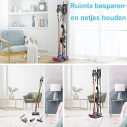 PromoHome Draadloze Stofzuigerhouder - Metalen Wandbevestiging - Universele Compatibiliteit - Ruimtebesparend Ontwerp - Zwarte Kleur — thumbnail 4