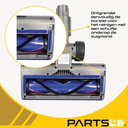 PARTS4® zuigmond elektrisch roterend geschikt voor Dyson | Passend voor de Dyson V7 / V8 / V10 / V11 / V15 series | Met LED licht & V-shape rolborstel welke eenvoudig te reinigen is | Alternatief voor 972182-03, 966489-08 — thumbnail 2