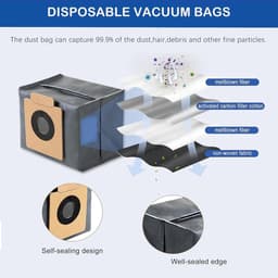 15 Stuks Accessoires geschikt voor Eufy Clean X8 Pro - Stofzuiger onderdeel - 1 hoofdborstel, 4 zijborstels, 2 wasbaar filters, 4 doeken, 4 stofzaken — thumbnail 2