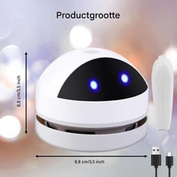 QTTVBTNA -2-in-1 Mini Tafelschoonmaker – Krachtige USB Oplaadbare Draadloze Stofzuiger 1200mAh – Compact en Stil voor Bureau, Laptop, Auto en Huis — thumbnail 2