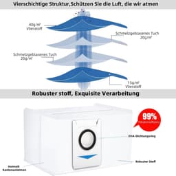 23 stuks reserveonderdelen Geschikt voor Ecovacs DEEBOT X1 Omni, X1e Omni/T10 Omni stofzuigeraccessoireset, 1 hoofdborstel, 6 zijborstels, 3 HEPA-filters, 3 stofzakken, 8 zwarte doekjes en 1 — thumbnail 2