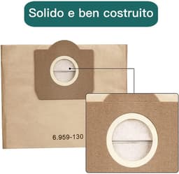 5x Stofzuigerzakken Geschikt voor Kärcher WD2 / WD3 / WD4 / WD5 / WD6 – BIO Papieren Vervangzakken 25L | Compatibel met SE 4001, SE 4002, KNT, KWD Serie | Duurzame 2-laags Filterzakken — thumbnail 5