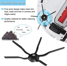 Accessoireset geschikt voor Xiaomi Roborock Q7 / Q7+ / Q7 Max / Q7 Max+ stofzuiger, reserveonderdelen 1 hoofdborstel, 6 zijborstels, 4 HEPA-filters, 1 reinigingsborstel, 1 schroevendraaier, 1 bumper — thumbnail 4