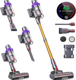 Draadloze Stofzuiger - Steelstofzuiger Bezem - Krachtig Reinigen - Intelligent Display - 60 Min Looptijd - Goud — thumbnail 1