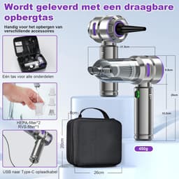 Handstofzuiger - Draagbare Bladblazer - Auto Keuken PC - 4-in-1 Multifunctioneel - 25000 Pa - Paars — thumbnail 4