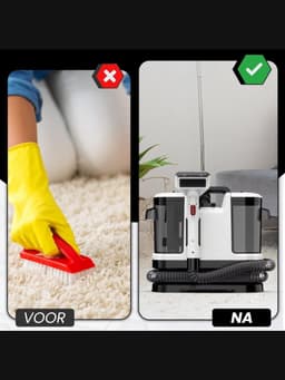 Allvia® Tapijtreiniger Machine - Tapijtreiniger Stofzuiger - Tapijtreiniger - Vlekkenreiniger - Bankreiniger - 450W - zwart- 19cm x 31cm x 37cm — thumbnail 2