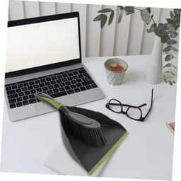Mini Bezem en Stoffer Set - Desktop Stoffer Bezem - Bureau Reinigen - Compact Opbergontwerp - 32.5cm - Grijs Groen — thumbnail 2