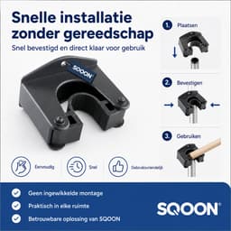 SQOON® Zuigbuishouder geschikt voor 32 mm stofzuigerbuizen - Kunststof houder voor bevestiging van zuigbuizen - Compatibel met o.a. universele modellen - Ideaal voor wandmontage of opbergsystemen — thumbnail 4
