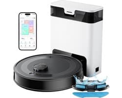 Lefant M2S PRO - Robotstofzuiger met dweilfunctie en automatisch leegstation - 10.000 Pa zuigkracht - Technologie tegen haarverstrengeling - LiDAR-navigatie