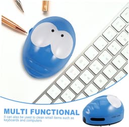 Mini Stofzuiger - Handzaam Model - Bureau Schoonmaken - Stille Werking - 11 cm Hoog - Blauw — thumbnail 5