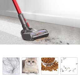 Stofzuigerborstelkoppen - Gemotoriseerde mondstukken voor Dyson V7, V8, V10, V11, V15 - Vloerborstel met turboborstelharen - Vloerborstel + vogelborstel - Stofzuigeraccessoires - Vloermondstuk met LED-verlichting - Zwart — thumbnail 3