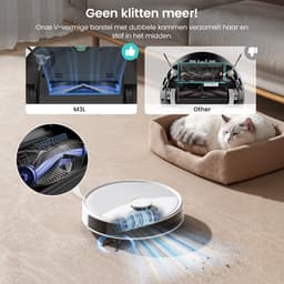 LEFANT M3L - Robotstofzuiger met dweilfunctie en automatisch leegstation - 12.000 Pa zuigkracht - Alles-in-één station - Automatisch dweilen en drogen - App-bediening - Voor dierenhaar — thumbnail 3