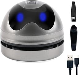 KZQ Stille mini bureaustofzuiger met USB-C opladen - Draagbare palmstofzuiger voor kruimels zaadjes haren en kunststofdeeltjes - Laag geluidsniveau en schattig ontwerp - Grijs — thumbnail 1
