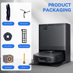 10-delige accessoireset Geschikt voor Eufy X10 Pro Omni Vacuüm Cleaner Robot - Reserveonderdelen - 1 Hoofdborstel - 2 Zijborstels - 2 Cartridges - 2 Doeken - 2 Stofzakken - 1 Kleine Borstel — thumbnail 5