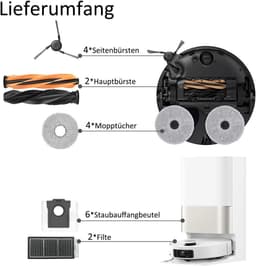 Accessoires Geschikt voor Dreame X50 Ultra Complete/ L50 Pro Ultra/L40s Pro Ultra, 2 x hoofdrolborstel, 6 x stofzak, 4 x zijborstels, 2 x filter, 4 x dweildoeken — thumbnail 5
