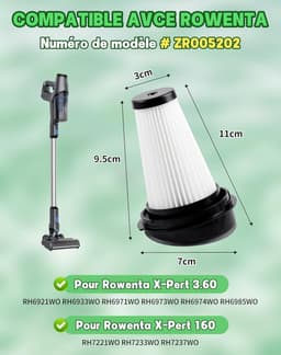 HEPA + Motorscherm Filter Set – Voor Rowenta X-pert 160 / 3.60 Modellen (RH69xx Serie, ZR005202) — thumbnail 3