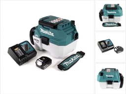 Makita DVC 750 LRG1X3 accu stofzuiger nat- en droogzuiger 18 V draagbaar + 1x 6,0 Ah accu en oplader - zonder accessoires — thumbnail 1