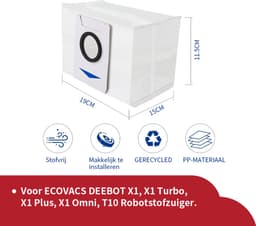 Replacements® Stofzuigerzakken geschikt voor Ecovacs Deebot X1 - 4 st — thumbnail 4