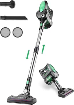 DYNA® 6-in1 Steelstofzuiger Zonder Zak op Accu - Steelstofzuiger Draadloos Uitschuifbaar - Kruimeldief Snoerloos best Verkocht 25KPA – Zwart/Groen - ‎17cm x 8cm x 10cm — thumbnail 1