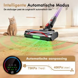 Hiaonyx steelstofzuiger - steelstofzuiger draadloos - 75000pa - 8*2200mAh - LED Verlichting - Geschikt voor Tapijten - twee batterijen - paars — thumbnail 2