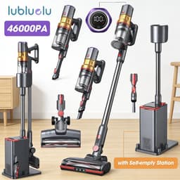 Snoerloze steelstofzuiger met zelfleegstation – 46 kPa zuigkracht, 60 minuten gebruiksduur, 6-laags HEPA-filtratie — thumbnail 2