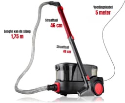 Aurixi® Tapijtreiniger machine - Tapijtreiniger - Tapijtreiniger apparaat - zwart/rood - ‎52cm x 28cm x 29cm — thumbnail 2