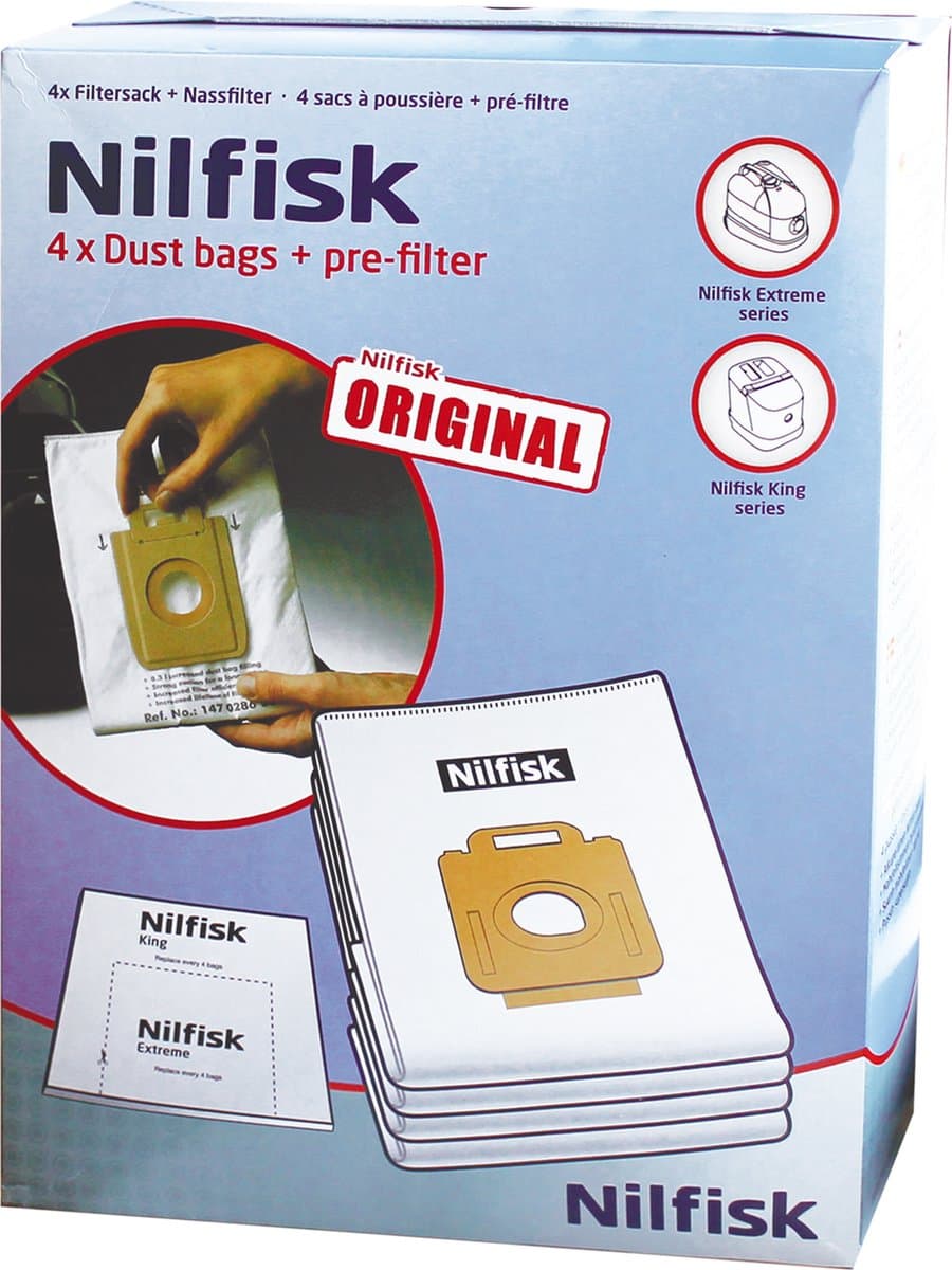 Nilfisk Stofzuigerzakken voor Extreme en King series - 4 Stuks — afbeelding 1