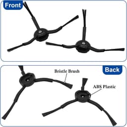 4 stuks - Zijborstels met borstelharen - Driehoekige borstel - Accessoires Geschikt voor veegrobots - Compatibel met Roborock Q8 Max+/Q5 Pro - Zwart — thumbnail 2