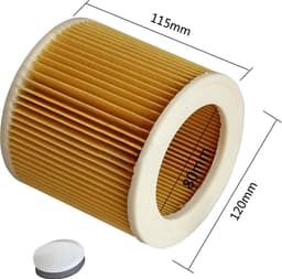 3x Filters geschikt voor Kärcher Stofzuigers, Patroonfilter voor WD3, WD2, WD1, MV3, MV2, A, K, KNT, NT, SE, VC - met 3 sluitingen, Vervanging 6.414-552.0, 6.414-772.0 — thumbnail 3