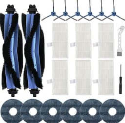 22 stuks reserveonderdelen voor Eufy Omni C20 stofzuiger - accessoireset met 2 hoofdborstels, 6 zijborstels, 6 dweilmoppen, 6 filters, 1 reinigingsborstel, 1 schroevendraaier — thumbnail 1
