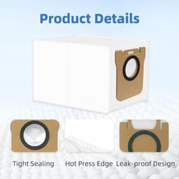 10 stuks stofzakken voor Dreame L10s Ultra / L10 Ultra / L20 Ultra /S10/S20, compatibel met Xiaomi X10+ / X20+/X10/X20/L10/M40 stofzak vervangende stofzuigeraccessoires (3,2 l grote capaciteit) — thumbnail 4