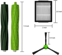 Geschikt voor Vervangende onderdelen Accessoires voor iRobot Roomba J7 i7 i6 i3 i4 i2 i5 i8 i1+/Plus e5 e6 I E J Serie Stofzuiger, 1 set rubberen rolborstels, 4 filters, 4 stuks eidingborstel — thumbnail 2