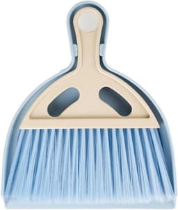 Kleine bezem stofpan - Mini kruimelset - Snel opruimen - Ergonomisch ontwerp - 21 cm - Blauw — thumbnail 1